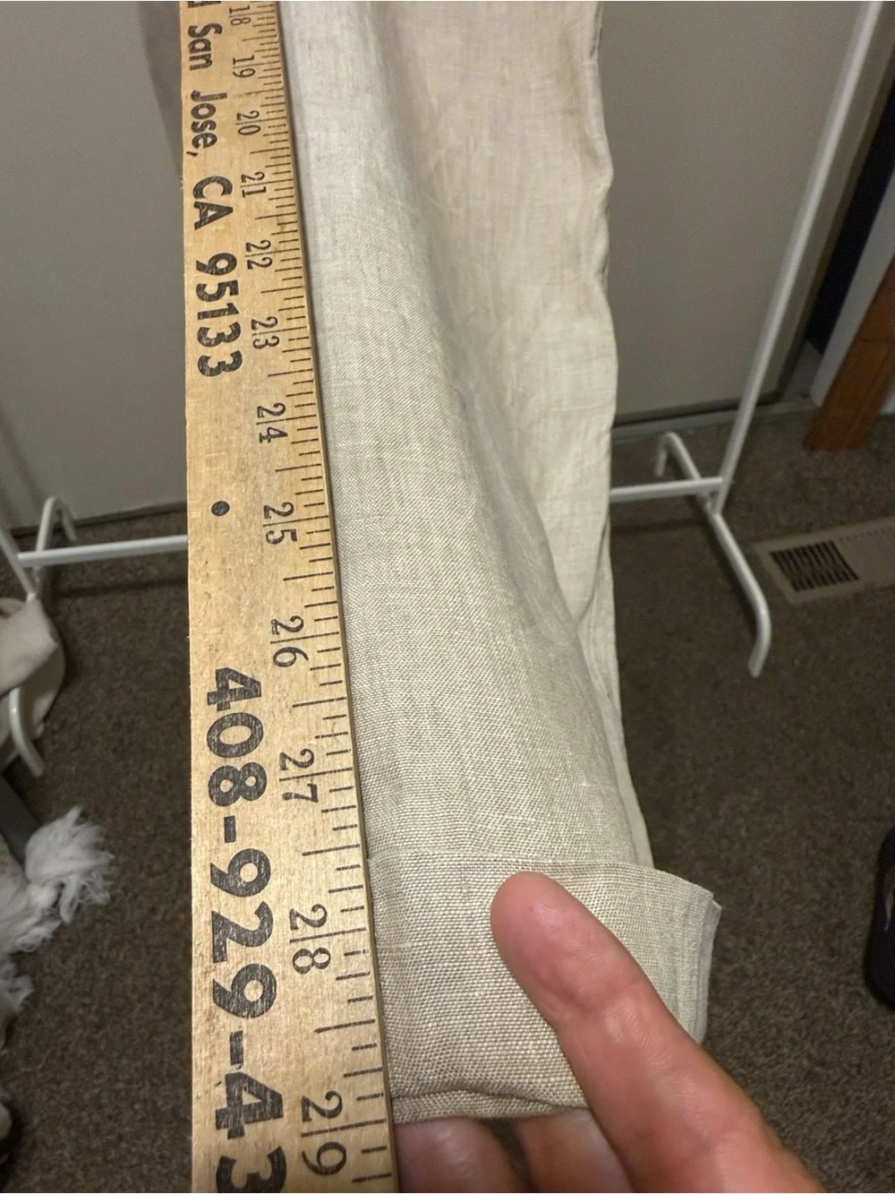 Faconnable Men's Beige Linen Blend Pants size 35